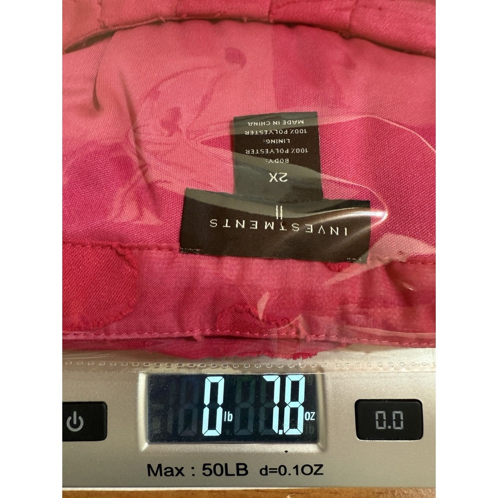 Investments II Top Women's 2X Pink Crew Neck Short Sleeve Floral Appliqué Casual - Picture 8 of 8